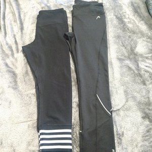 2 black gym leggings